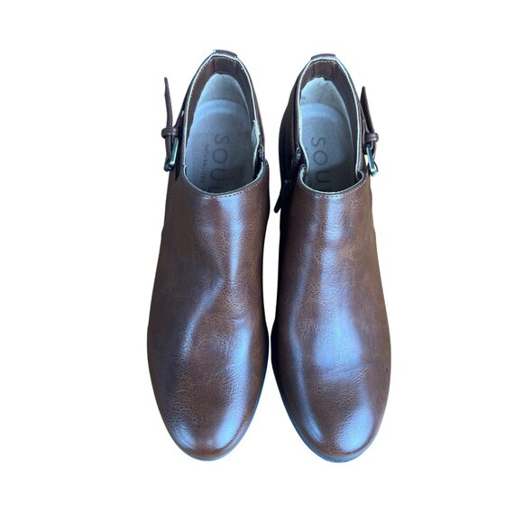 Soul Naturalizer Brown Faux Leather Ankle Boots With Zipper & Buckle Women 8 - Picture 12 of 14